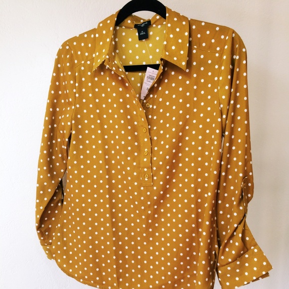 Mustard polka dot shirt Clearance